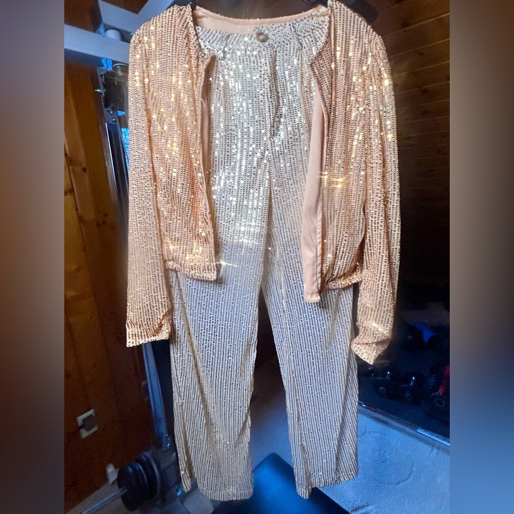 Sparkly gold suit for New Years NWOT